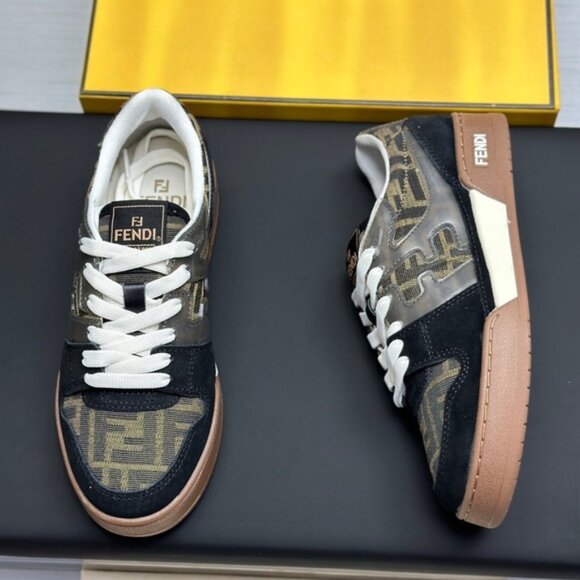 Fendi Match Jacquard & Suede Sneaker, Brown - Picture 5 of 9